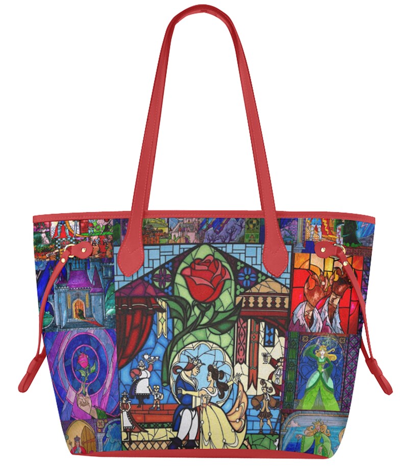 Beauty and Beast Tote Bag Vegan Leather Bag Fairy Tale Etsy