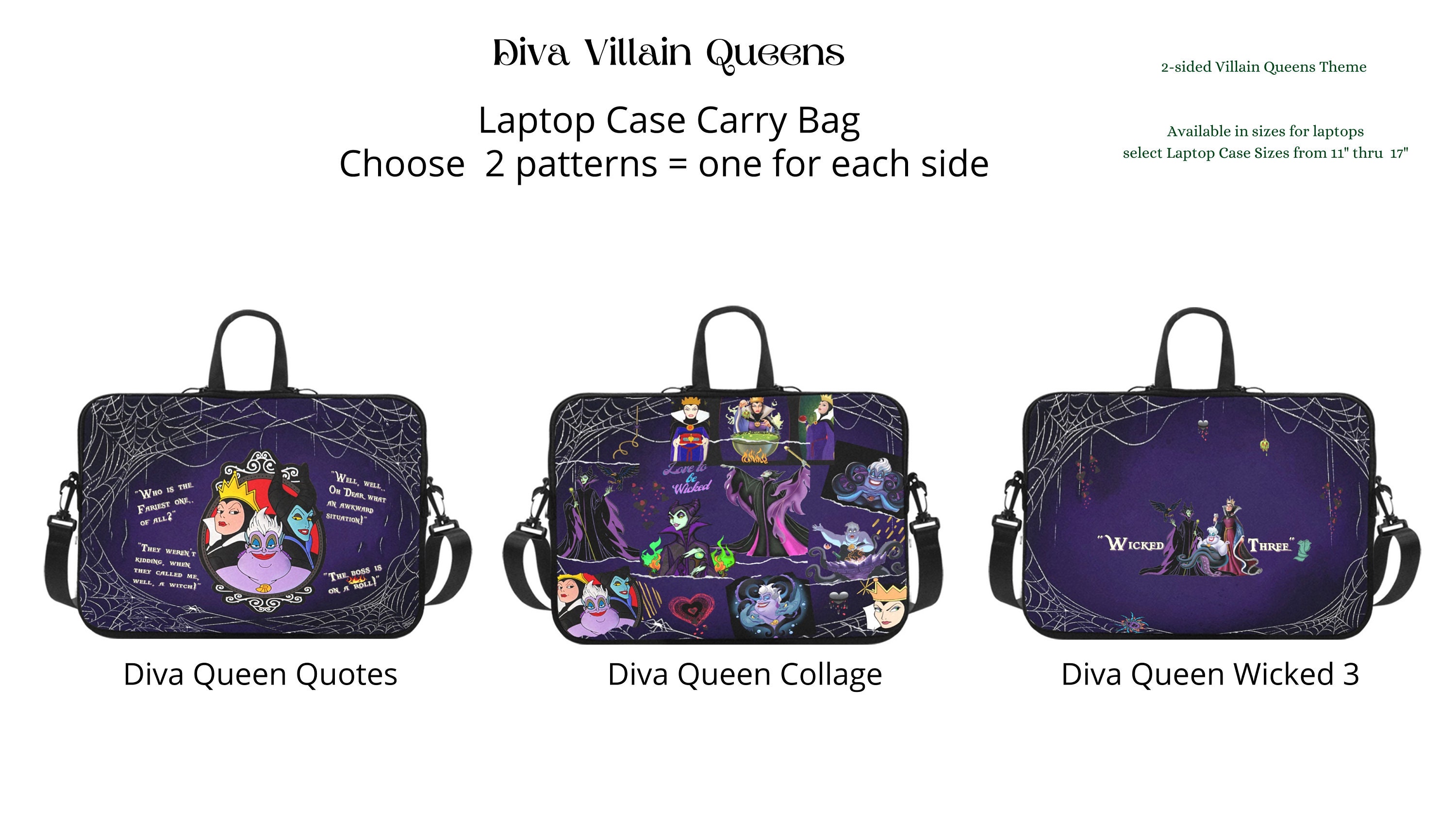 Computer Laptop Bag Villain Diva Queen Maleficent 