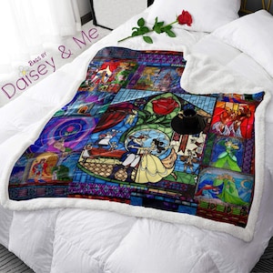 Gifts for Her ∙ Beauty and the Beast ∙ Cozy Blanket Throw • Bed Blanket Gift • Couch Blanket Gift • Princess Gifts for Her