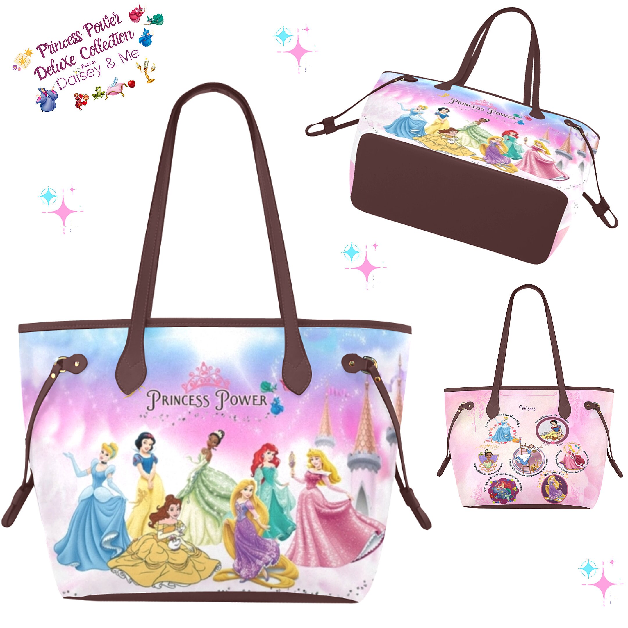 Princess Wishes Messenger Bag inspired by Disney Princess Etsy