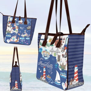 Map Bag • Summer Bag • Island Tote • Coastal Bag • Beach Weekend Bag • Martha’s Vineyard • Nantucket • Cape Cod • Bags and Gifts • for Her
