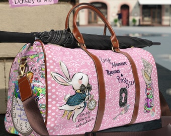Vacation Bag ∙ Alice in Wonderland ∙ Weekend Bag for Her ∙ Travel Bag for Women ∙ Girlfriend Birthday Gift ∙ Backpack Gift ∙ Alice Gift