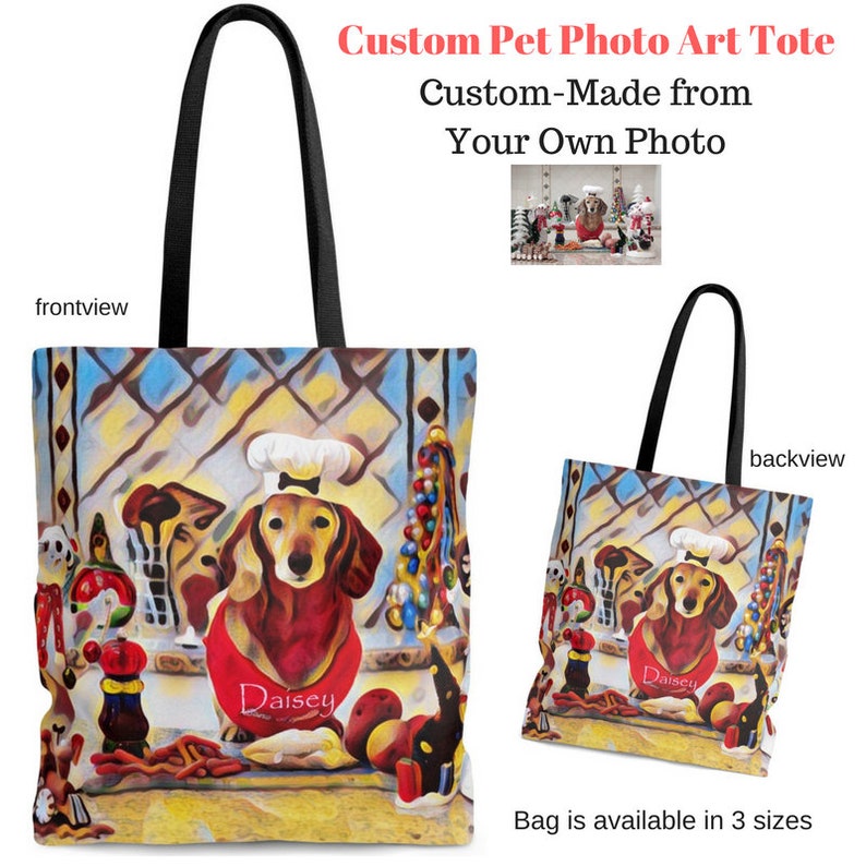 Custom Photo Art Tote Bag Made From Photo Illustrated Art Etsy