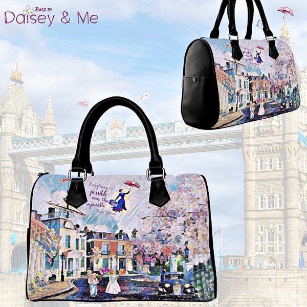 Mary Poppins ∙ Satchel Handbag for Women ∙ Nanny Gifts ∙ Tote Bag for Mom ∙ Crossbody Travel Bag ∙ Carpet Bag ∙ Poppins Umbrella