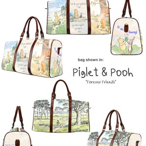 Pooh and Piglet Doctor Bag Large Tote Bag Winnie the Pooh 100 Acre Wood Classic Pooh Tote Bag Commuter Bag Wallet Umbrella image 2