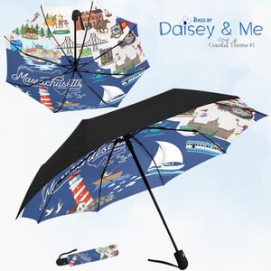Map Gift • Rain Umbrella • Coastal Gift • Umbrella • Travel Gift • Weekend Gift • Martha’s Vineyard • Nantucket • Cape Cod • Bags and Gifts