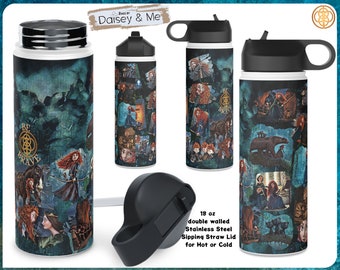 Princess Merida • Hot and Cold • Insulated Bottle with Straw ∙ Brave Merida • Brave Gifts • Merida Gift • Thermos Bottle • Brave Birthday