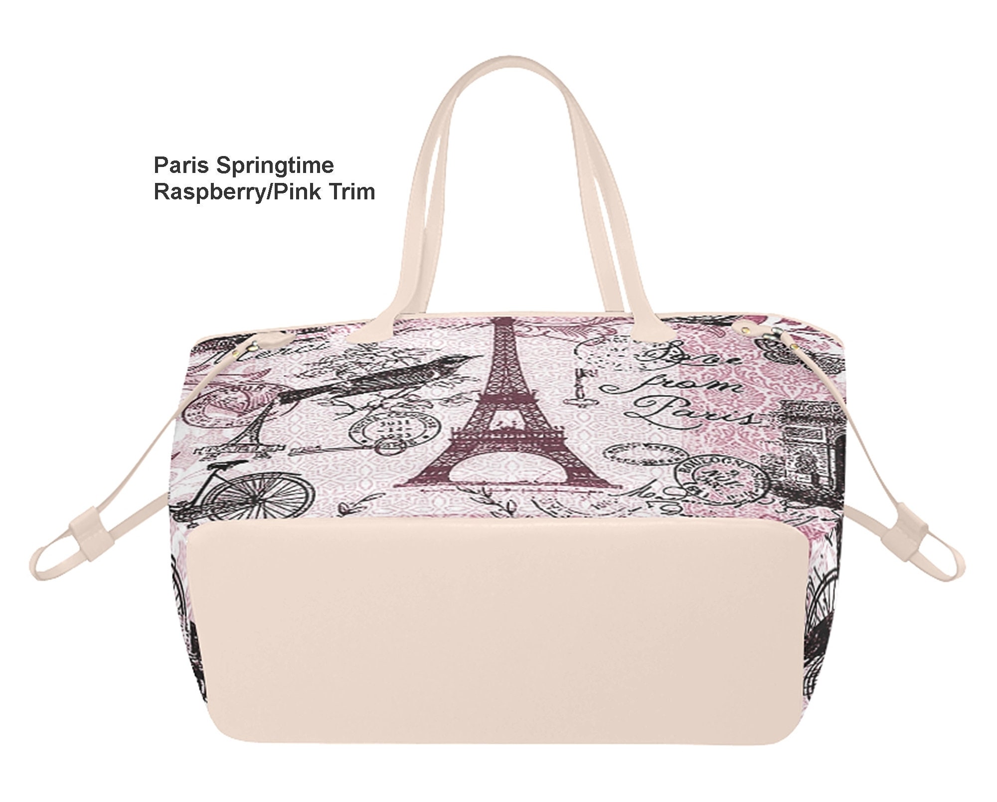 Paris Tote Bag Springtime in Paris Fashionista Bag Vegan 