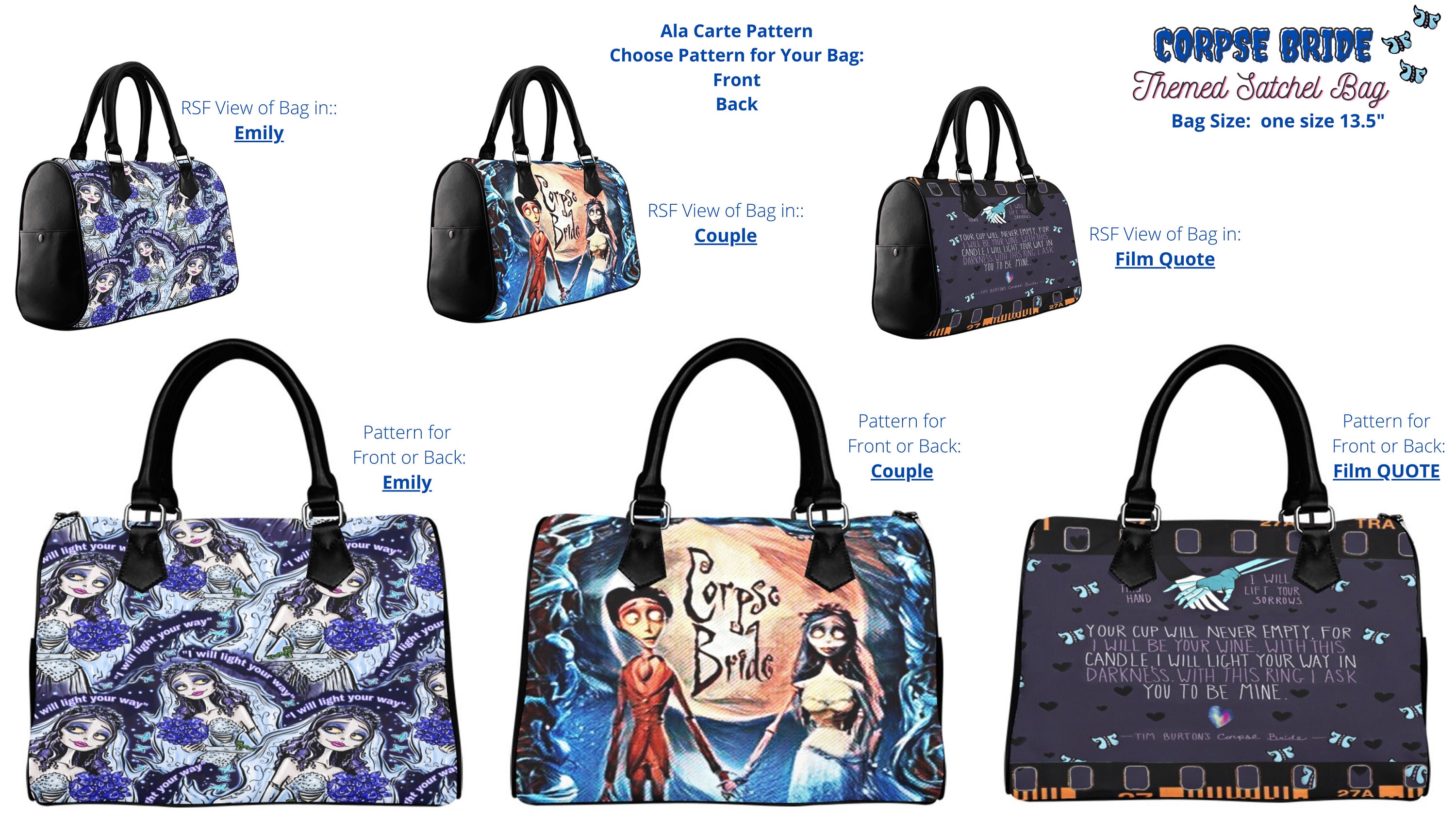 Corpse Bride ∙ Handbag Purse ∙ Crossbody Bag ∙ Corpse Bride Bag