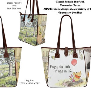 Pooh and Piglet Doctor Bag Large Tote Bag Winnie the Pooh 100 Acre Wood Classic Pooh Tote Bag Commuter Bag Wallet Umbrella 18" Tote Classics #1