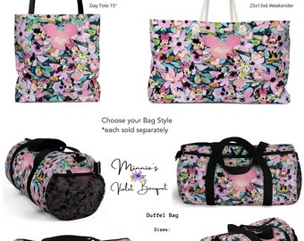 Minnie Mouse • Weekend Bags • Travel Bags • Crossbody Bags • Diaper Bags •  Bags for Her • Floral Print Bags • Cute Cartoon Character Gifts