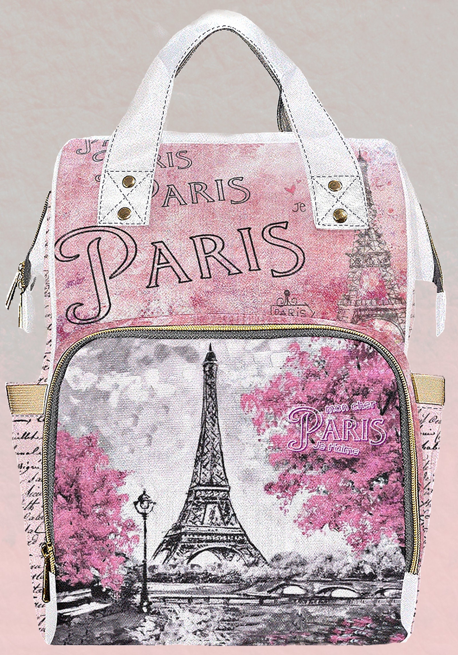 Women's Backpack Purse Paris Eiffel Tower Art Painting Women's Waterproof  Travel Backpack School Bag Small PU Leather, Multi-Colour, multicoloured :  : Fashion