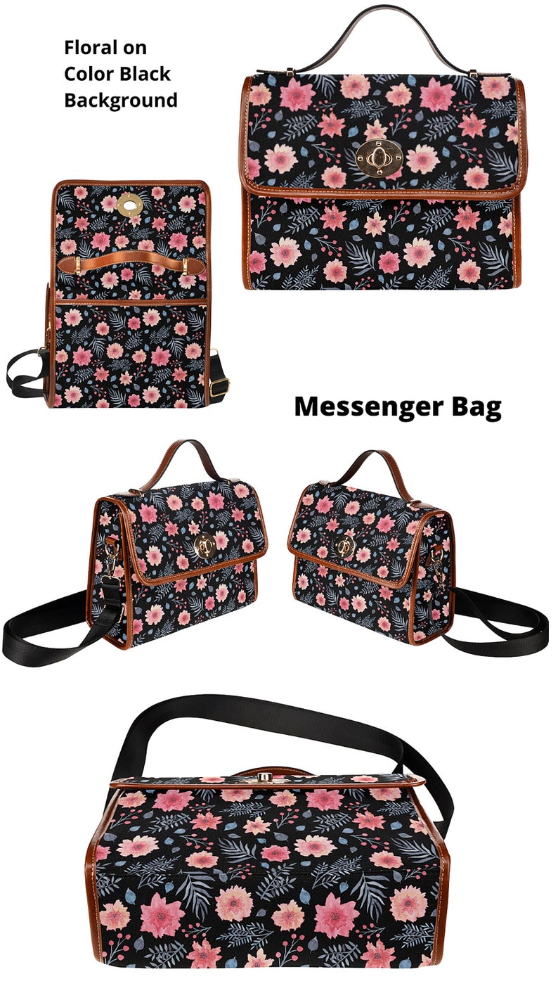 Floral Messenger Tote \u2219 Floral Messenger \u2219 Floral Pattern \u2219 Illustrated Messenger Bag \u2219 Fashionista Bag \u2219 Bohemian Floral Tote \u2219 Office Bag