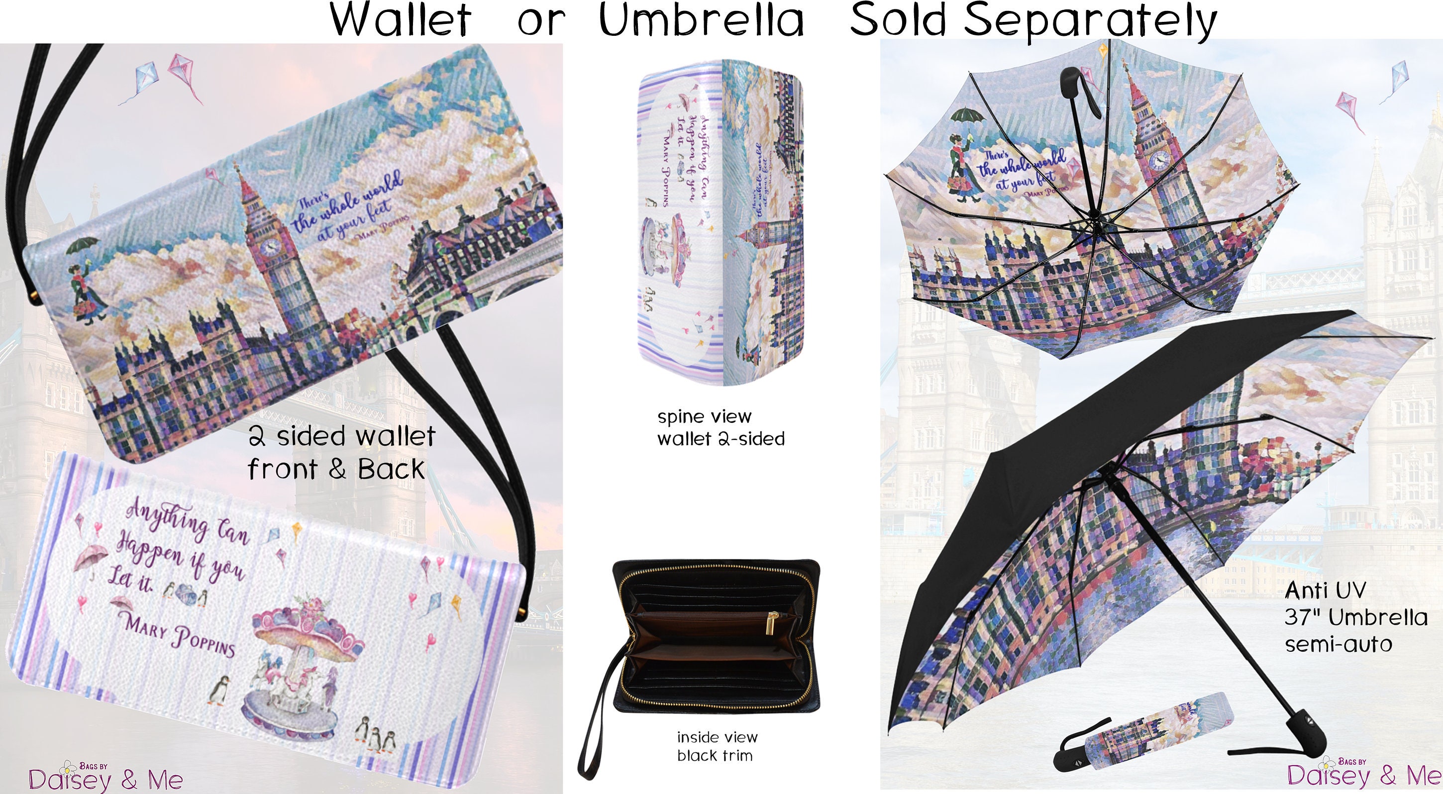 Mary Poppins Rain Umbrella Mary Poppins Gifts Nanny Gift London Gift Travel Bag for Women Crossbody Bags Various Sizes Etsy