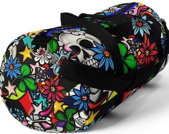 Sugar Skull • Weekend Bag • Spooky Skull • Bags and Gifts • Goth Bag • Goth Gift • Travel Bag • Dia de Los Muertos • Dark Academia Gift