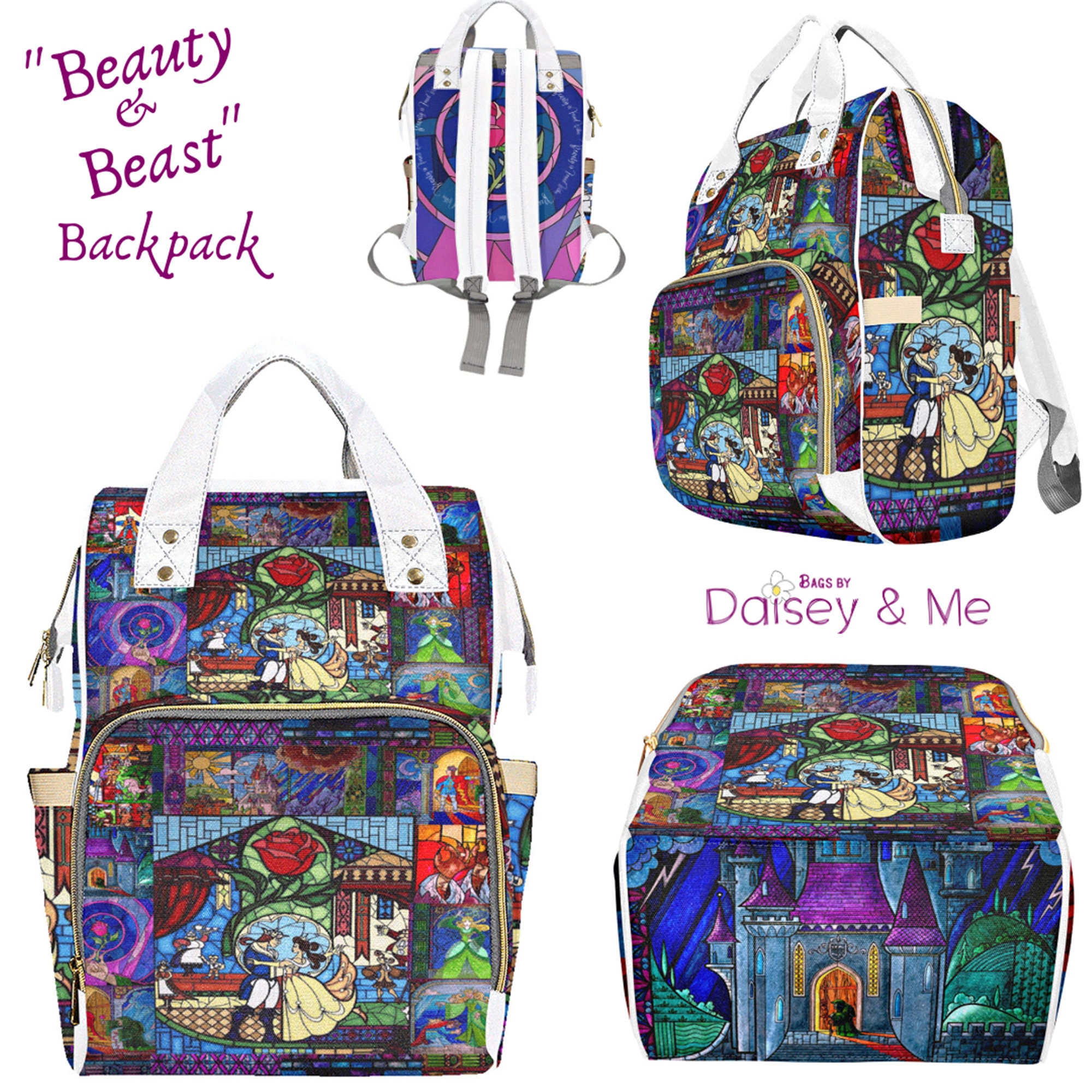Discover Beauty and Beast Diaper Bag Backpack, Tale as old as Time Gift