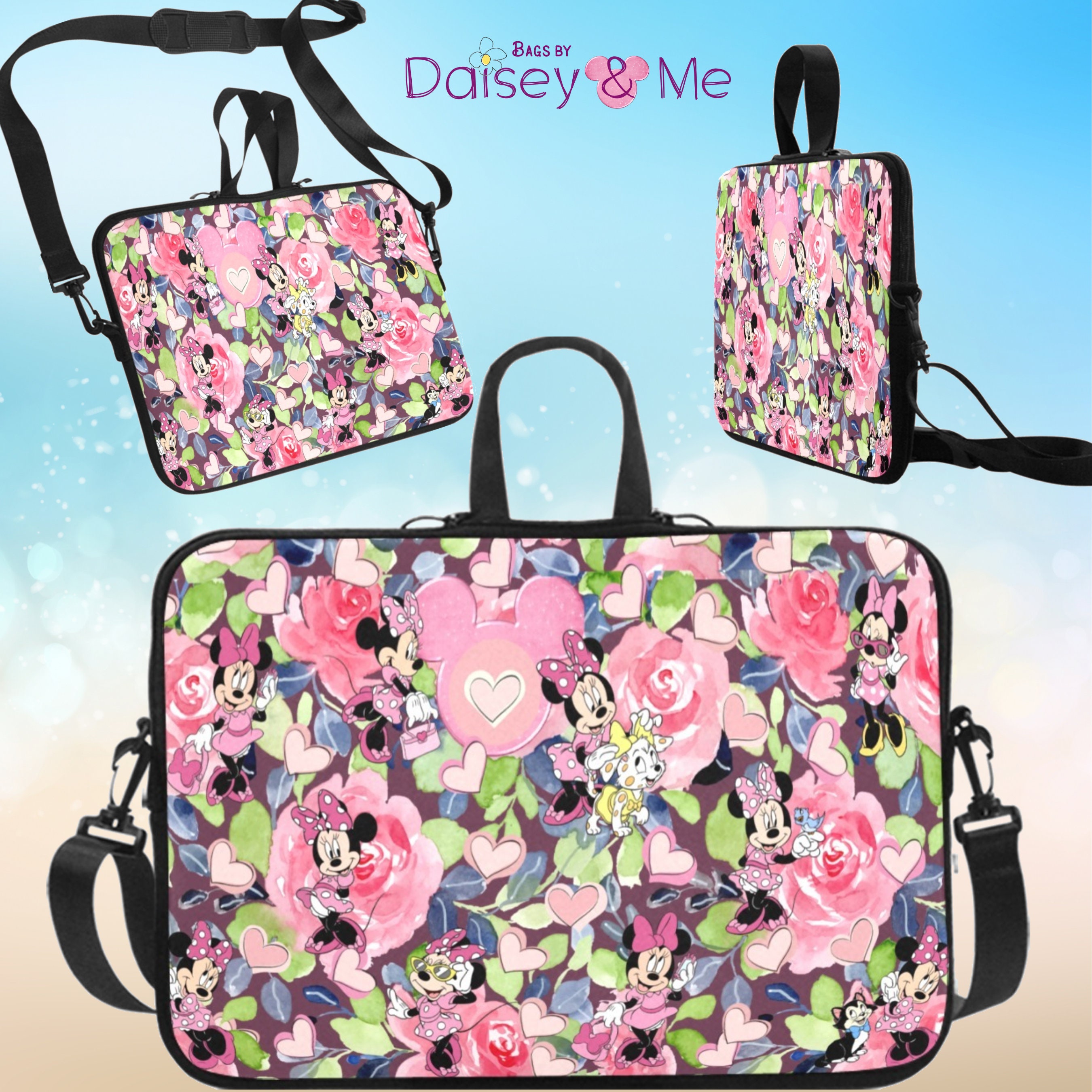 Daisy Rose Tote Shoulder Bag and Matching Clutch - PU Vegan Leather Handbag for Travel Work and School