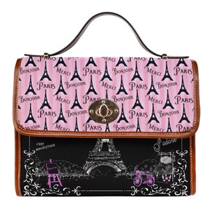 Gift for Her • Paris Bag for Her • Crossbody Bag • Messenger Bag ∙ Paris Gift ∙ Chalk Art ∙ Eiffel Tower ∙ Mon Cheri ∙ Bags and Purses