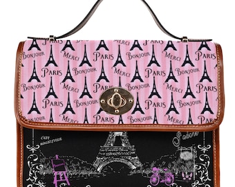 Gift for Her • Paris Bag for Her • Crossbody Bag • Messenger Bag ∙ Paris Gift ∙ Chalk Art ∙ Eiffel Tower ∙ Mon Cheri ∙ Bags and Purses