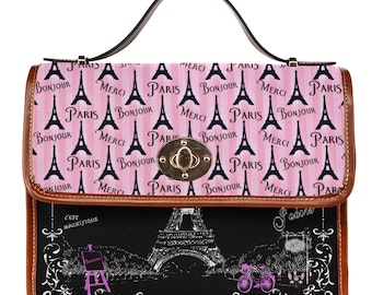 Paris Messenger Bag ∙ Eiffel Tower ∙ Mon Cheri ∙ Paris Theme ∙ Paris Scenic ∙ Chalkboard ∙ Crossbody Bag ∙ School Bag ∙ Art Bag ∙ Vegan