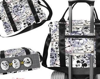 Mickey • Luggage Handle Duffel Bag ∙ Steamboat Willie • Stylish Weekender Travel Work or School Bags and Accessories