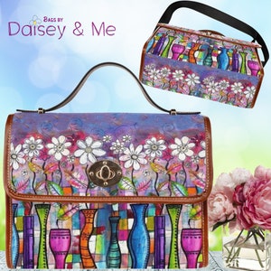 Daisy • Colorful Abstract Floral ∙ Daisies ∙ Retro Handbag ∙ Crossbody Bag ∙ Handbag Purse ∙ Bags and Gifts ∙ Floral Bag • Daisy Gift