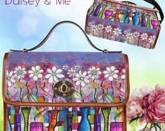 Daisy • Colorful Abstract Floral ∙ Daisies ∙ Retro Handbag ∙ Crossbody Bag ∙ Handbag Purse ∙ Bags and Gifts ∙ Floral Bag • Daisy Gift