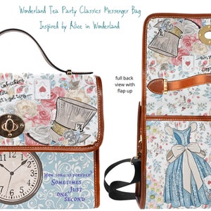 Crossbody Messenger Bag ∙ Alice in Wonderland ∙ Alice Birthday Gift ∙ Mad Hatter Tea Party ∙ Alice Rabbit ∙ Satchel Purse ∙ Alice Gift