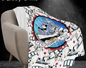 Mickey Fleece Blanket • Steamboat Willie • Mickey Blanket • Throw Blanket • Bed Blanket • Mickey Bags and Gifts