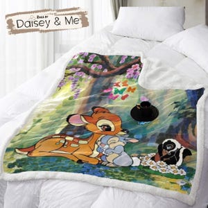 Bambi • Gift for Her • Warm Blanket • Bambi • Plush Fleece Throw • Bags and Gifts • Cozy Gift • Bed Blanket • Cute Baby Deer • Bambi Gifts