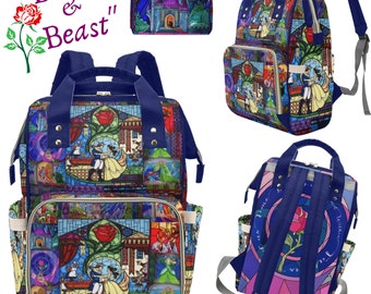 Belle and the Beast ∙ Backpack Diaper Bag ∙ Beauty and the Beast ∙ Crossbody Bags for Women ∙ Travel Bags for Women ∙ Insulated Bag