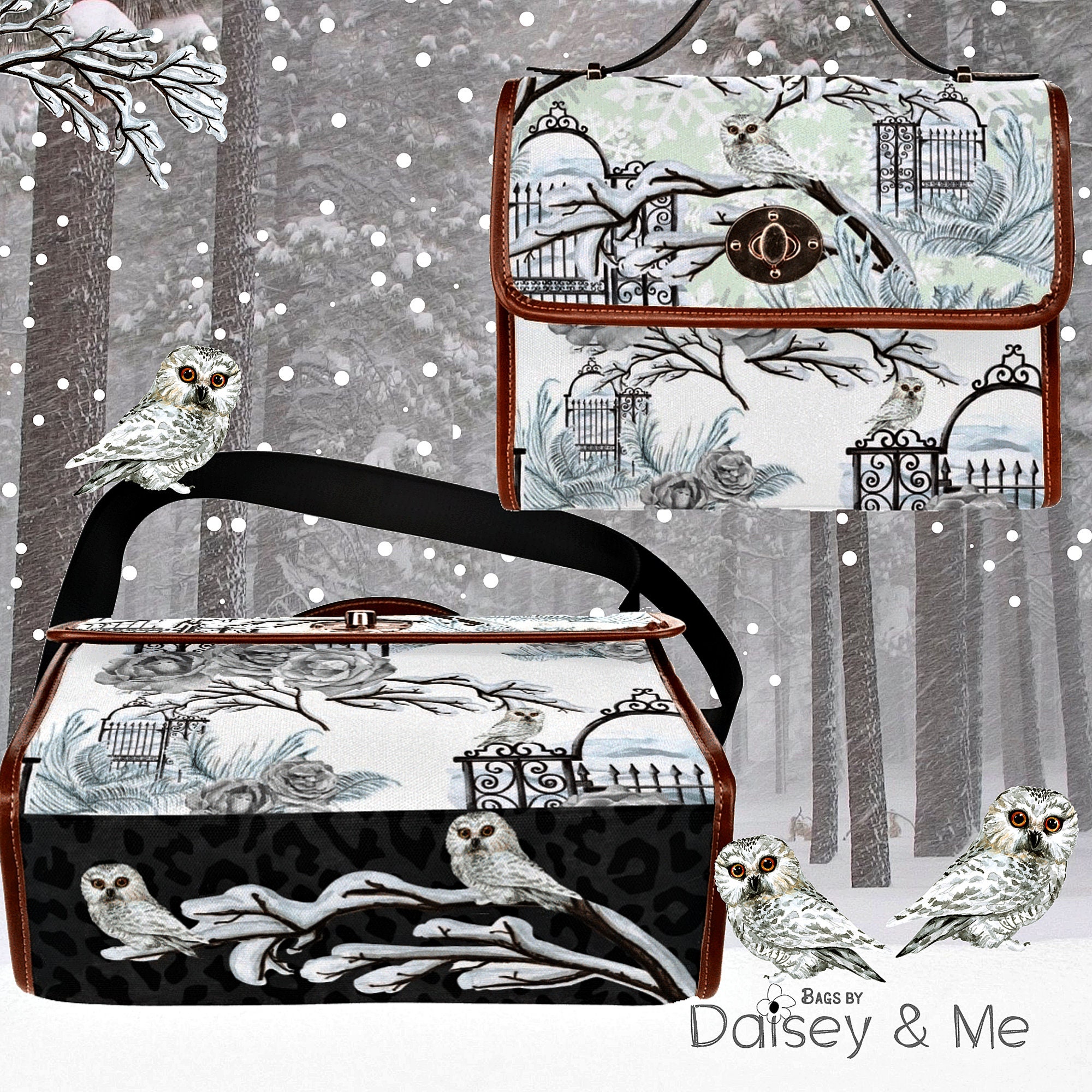 Snowy Owl ∙ Winter Forest ∙ Baby Owl ∙ Winter Wonderland ∙ Messenger ∙ Satchel ∙Tote ∙