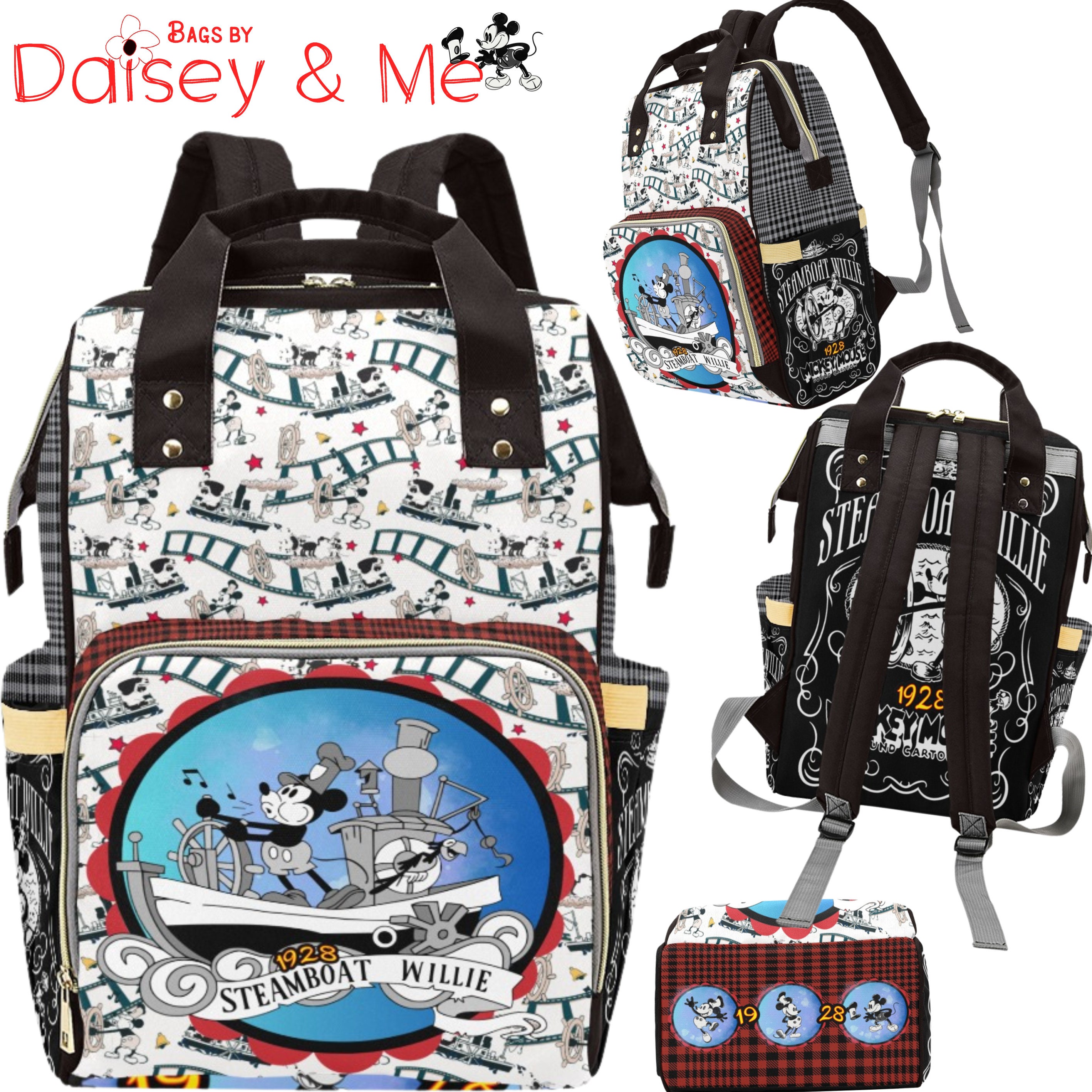 Discover Mickey Steamboat Willie Diaper Bag Backpack