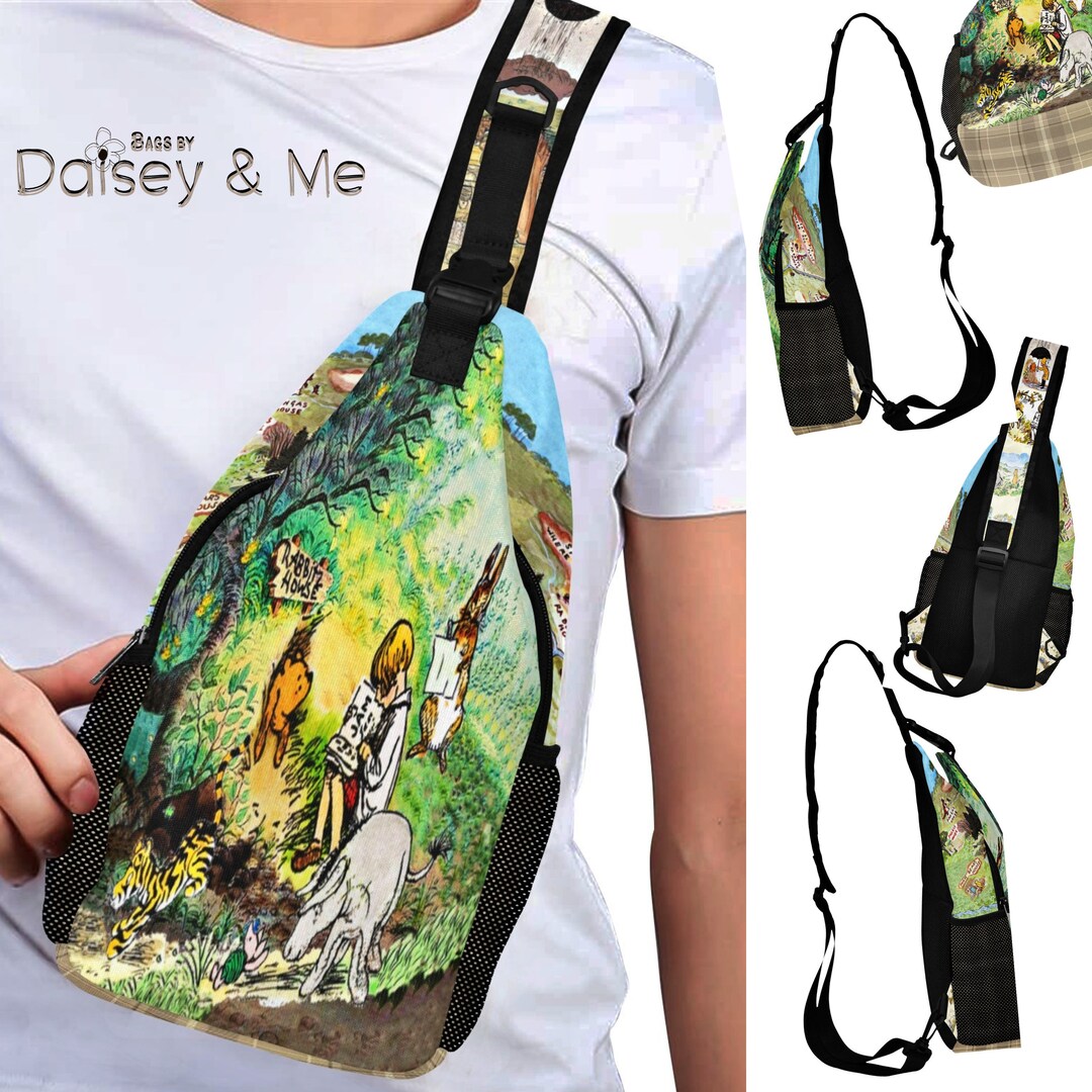 Sling Backpack Classic Winnie the Pooh Piglet Crossbody Bag for Women ...