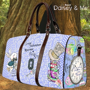 Blue Bag for Her ∙ Alice in Wonderland ∙ Overnight Bag for Women ∙ Alice Gift ∙ Crossbody Diaper Bag ∙ Travel Bag for Women ∙ Alice Birthday