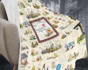 Winnie the Pooh • Cozy Blanket ∙ Classic Pooh Blanket • Throw Blanket • Pooh Bear ∙ Piglet ∙ Bags and Gifts • Nursery • Baby Shower Gift
