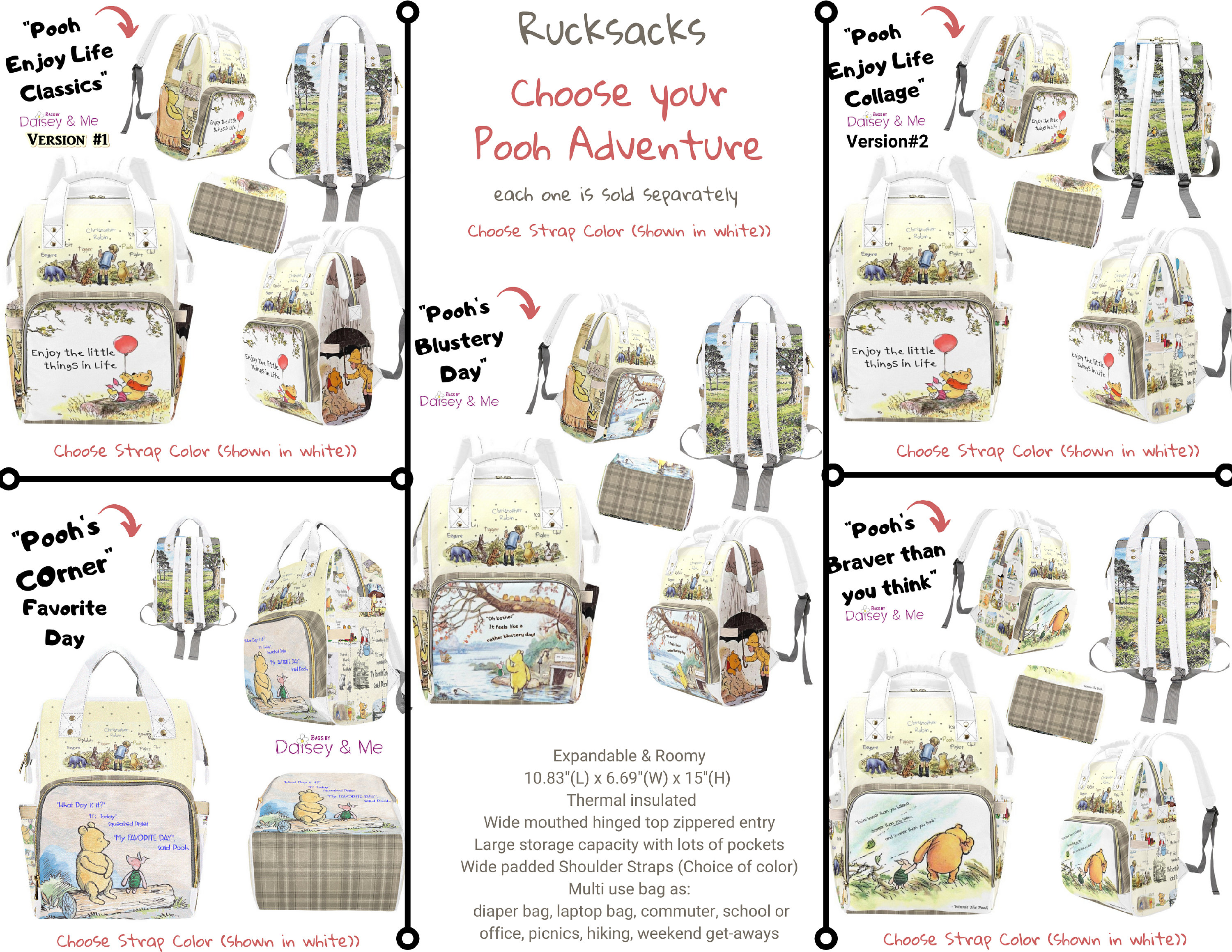 NEW IN PACKAGE WINNIE THE POOH AND TIGGER 16" DISNEY LARGE DUFFLE, TRAVEL BAG EB - Foto 11