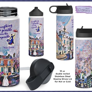 Stainless Steel Bottle Hot and Cold ∙ Mary Poppins ∙ Insulated Water Bottle Gift ∙ Cute Birthday Gift Idea ∙ London Travel Gift ∙ Nanny Gift