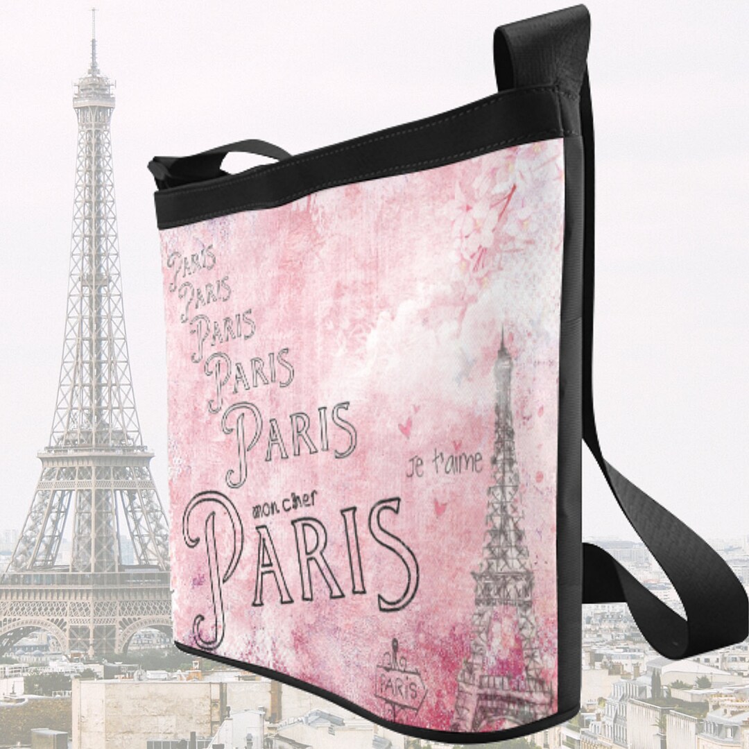 Crossbody Messenger Tote I Love Paris Paris Theme Love - Etsy