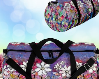 Daisies Colorful Abstract Floral ∙ Daisy ∙ Duffel Bag ∙ Commuter Tote ∙ Messenger Bag ∙ Crossbody ∙ Satchel ∙ Laptop Bag ∙ Umbrella ∙ Wallet