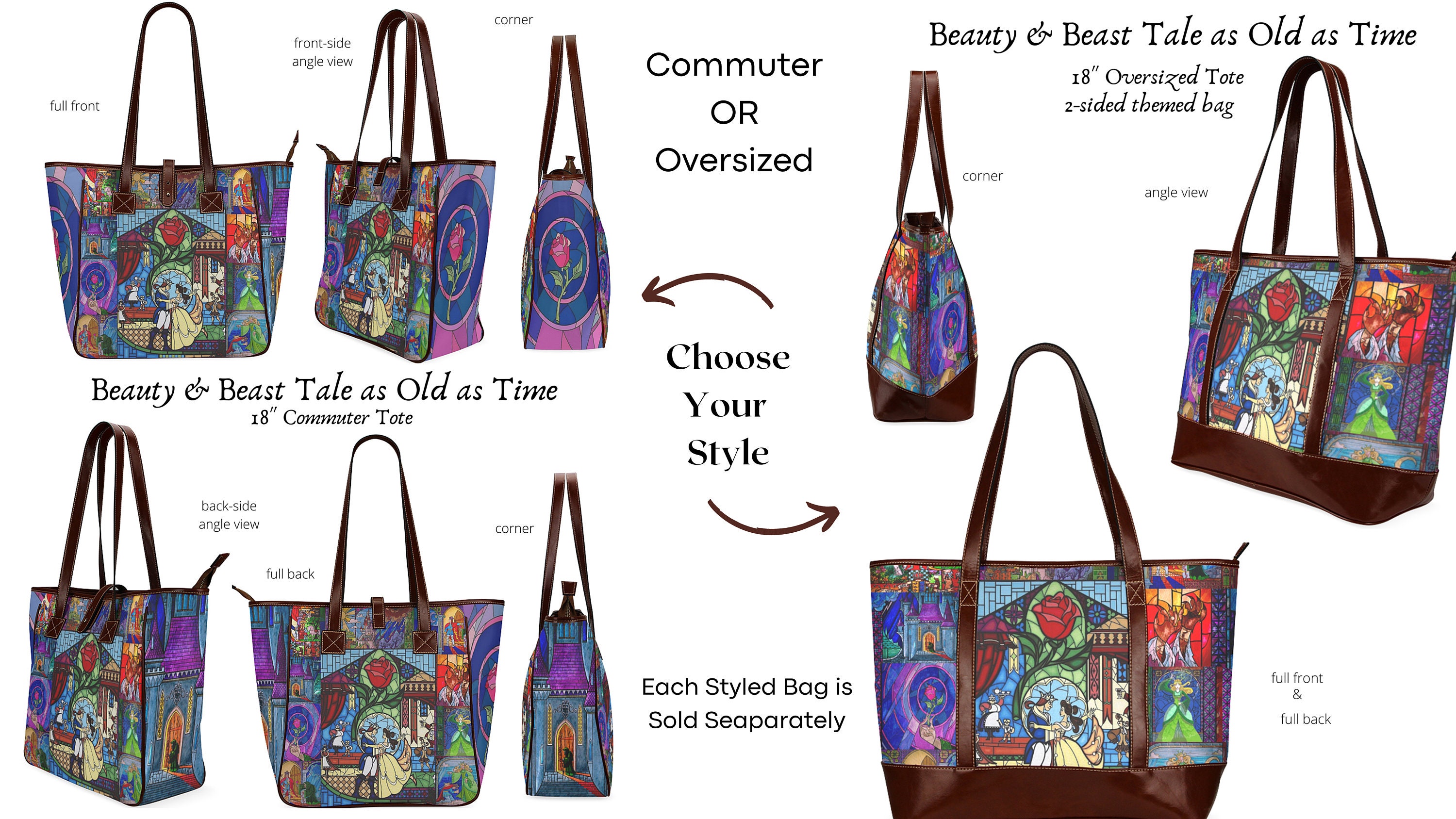 Beauty and the Beast ∙ Belle ∙ Travel Bag for Her ∙ Overnight