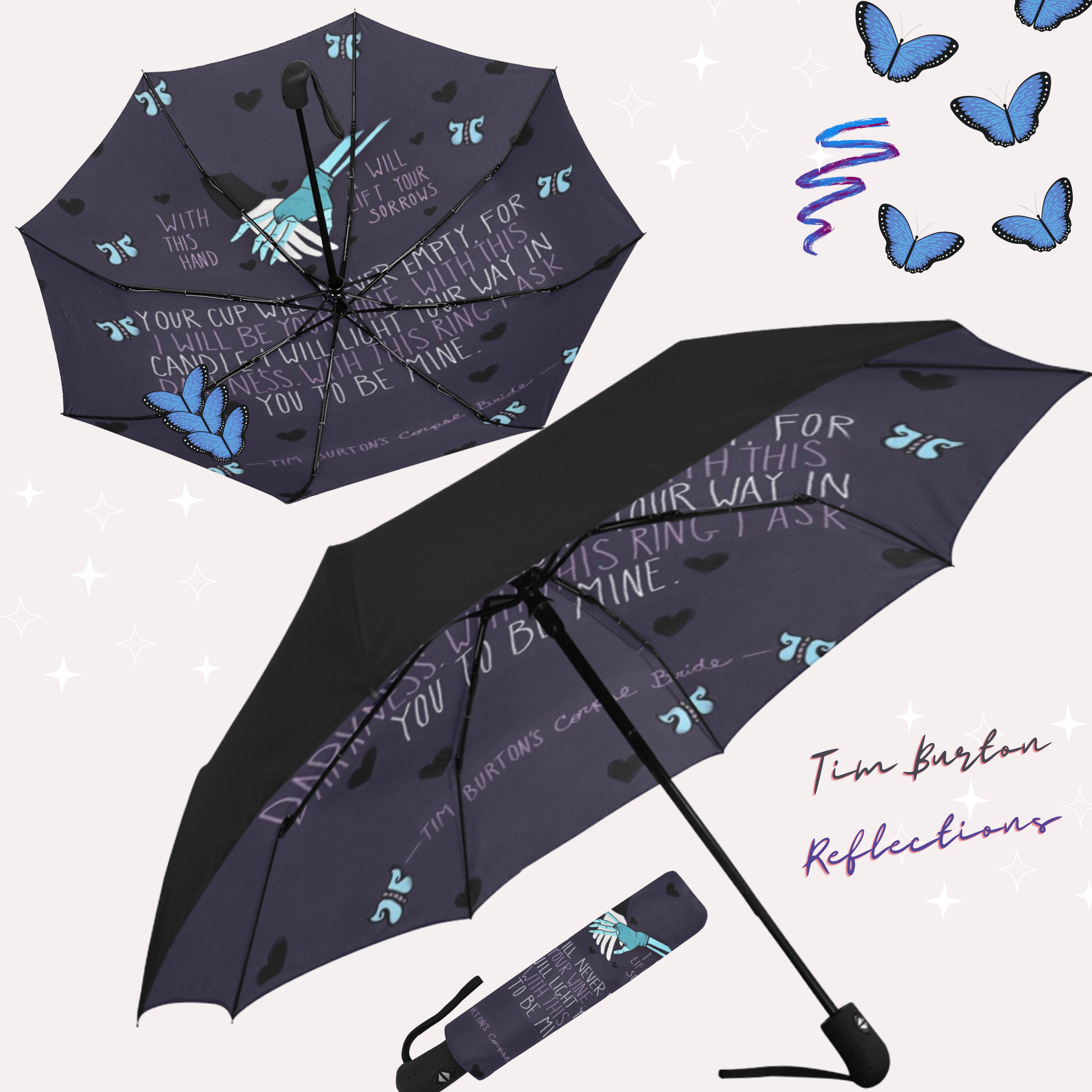 Burton Inspired Theme Umbrella ∙ Corpse Bride Theme ∙ Nightmare