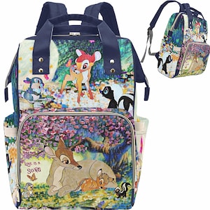 Bambi • Mother Gift ∙ Backpack for Her ∙ Crossbody Bag ∙ Bags for Diapers ∙ Bambi Bag • Bags and Gifts ∙ Baby Deer Gift ∙ Thumper and Flower