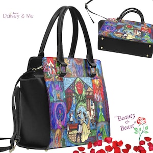 Belle Bag • Belle and the Beast • Crossbody Bag for Her • Beauty and the Beast • Bags and Gifts • Handbag Gift • Stained Glass Pattern Gifts