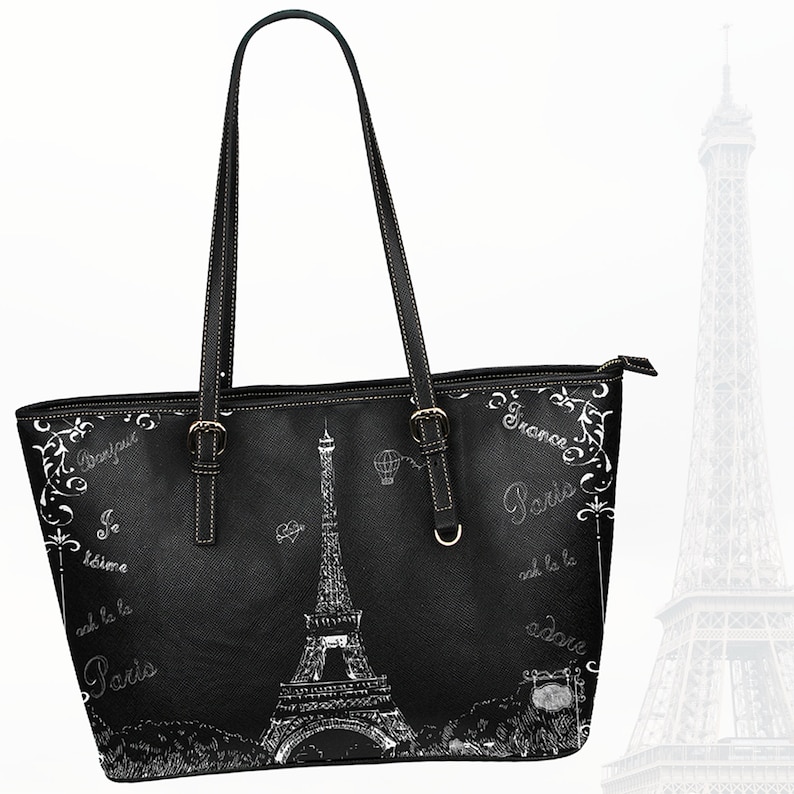 Paris Tote Bag I Love Paris Faux Leather Bag Fashionista Etsy
