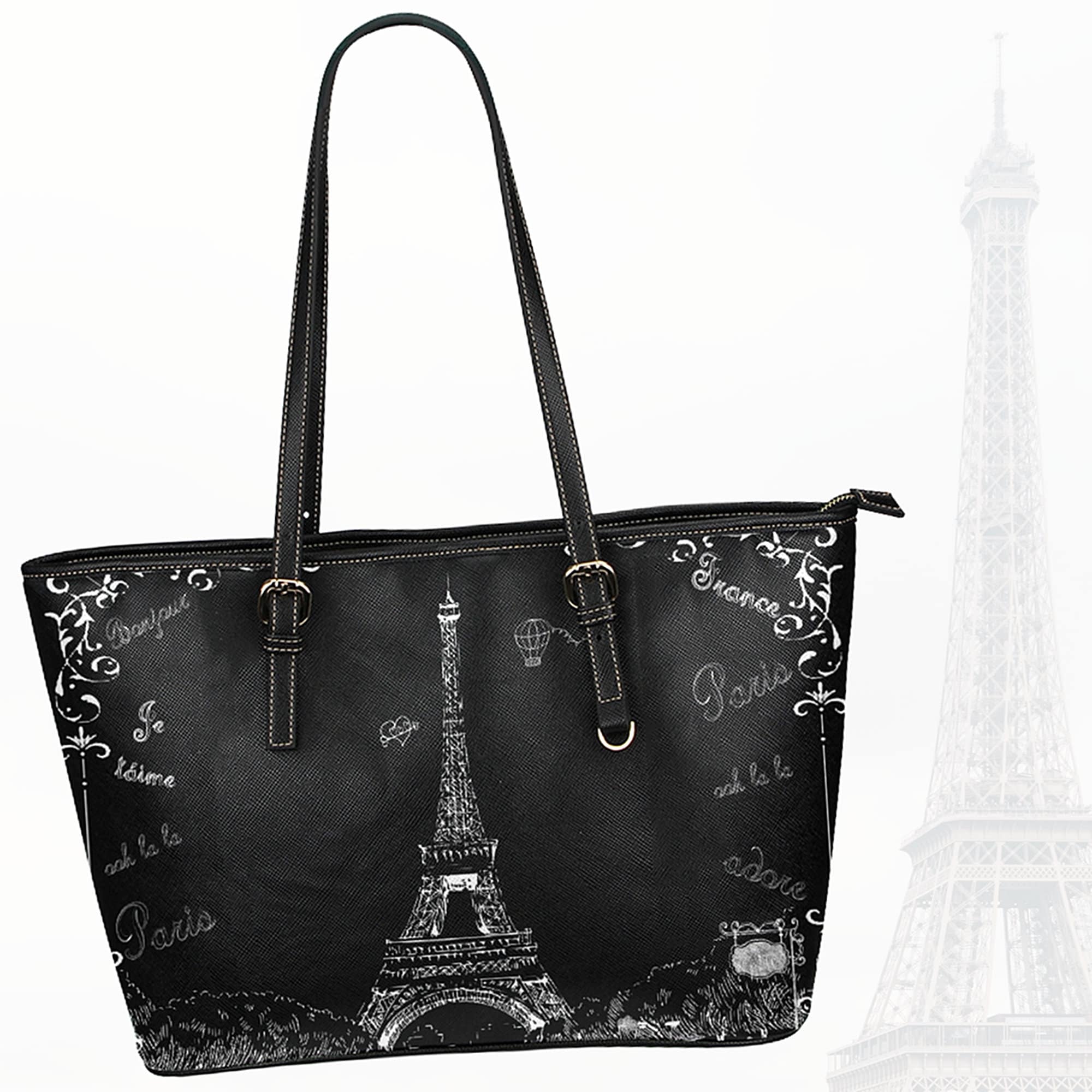 Paris Tote Bag I Love Paris Faux Leather Bag Fashionista Etsy