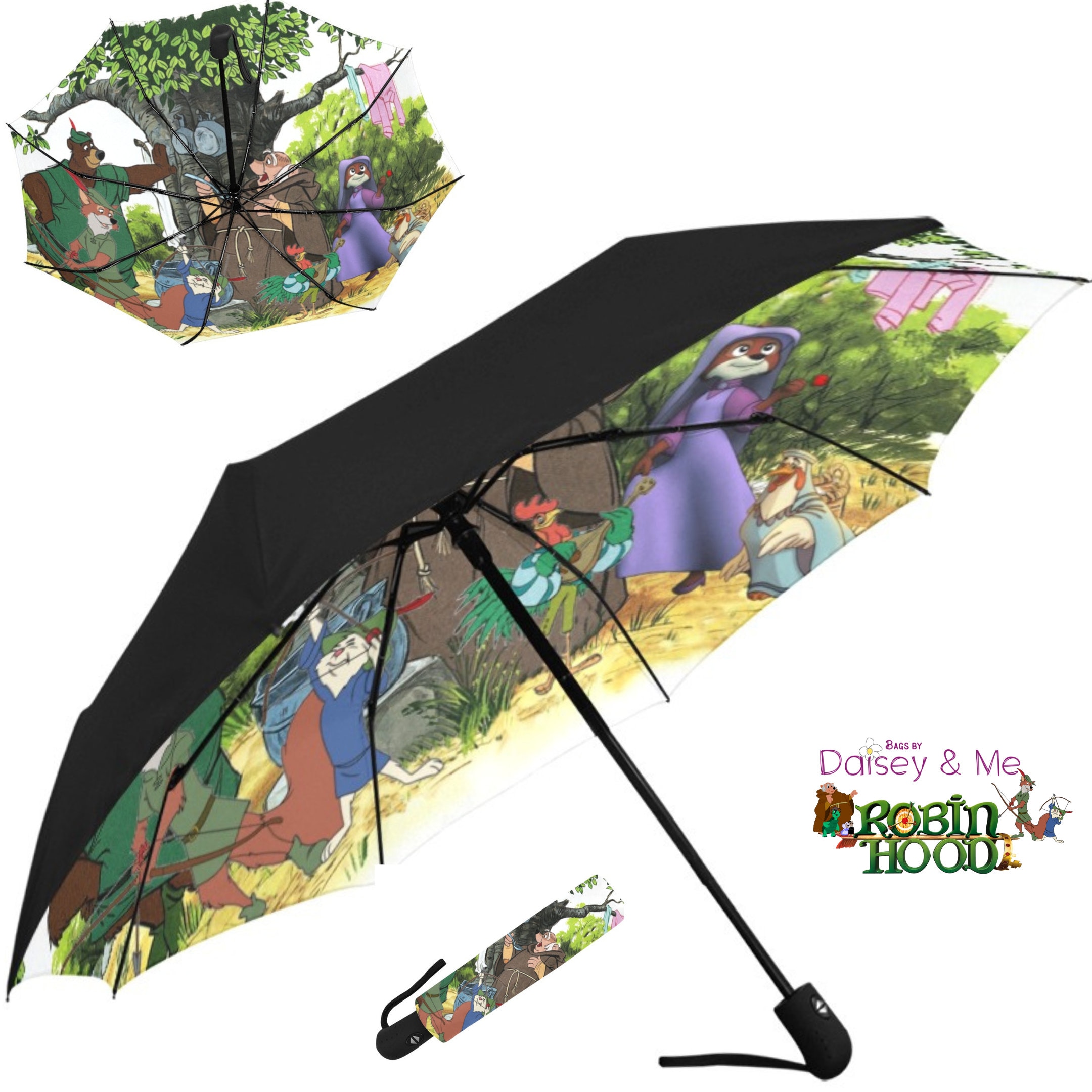 Robin Hood Characters * Umbrella * Anti UV * Rain Essentials for Work School or Travel * Sherwood Forest Bags and Accessories