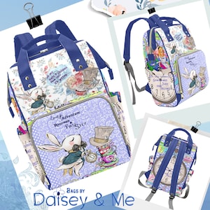 Alice in Wonderland ∙ Birthday Present∙ Diaper Bag Backpack ∙ Backpack for Women ∙ Cheshire Cat ∙ Travel Bag for Women ∙ Alice Gift