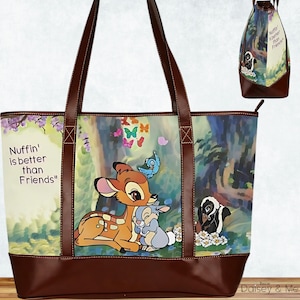 Bambi Bag • Gift for Her • Bambi • Oversized Tote • Bags and Gifts • Travel Bag • Diaper Bag • Thumper • Flower • Cute Baby Deer Gifts