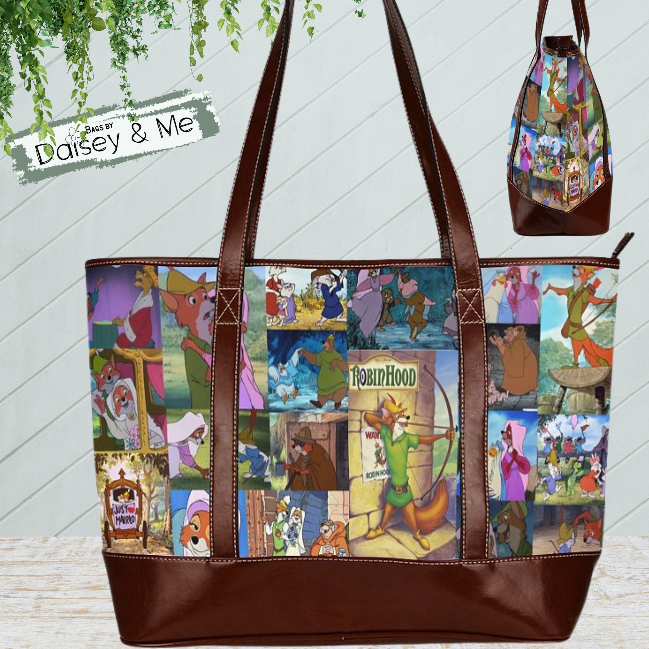 Robin Hood Overnight City Tote * Weekender Travel Bag for School Work or Diapers * Sherwood Forest Characters Bags and Accessories